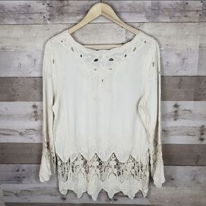 Lapis boho chic floral blouse